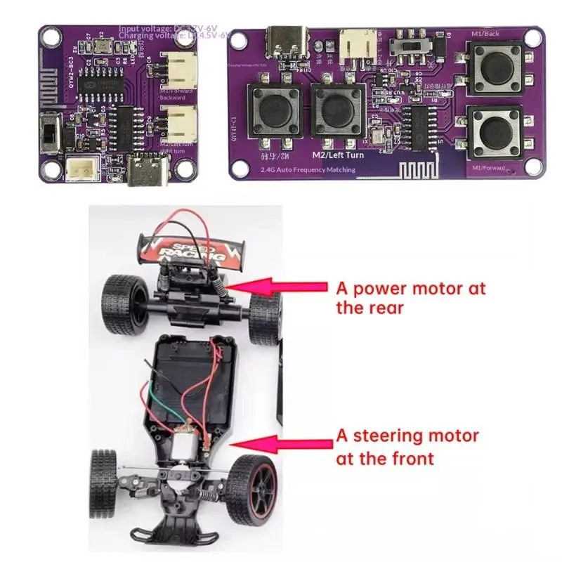 1 Set DIY Toy Cars Boats Robots 2.4G 4/8 Channel Remote Control Kit With Type-C Charging Long Range Up To 200/100 Meters