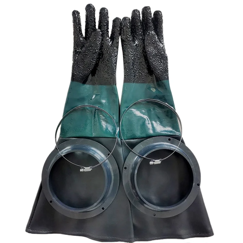 Daily 4X Sandblasting Gloves Sandblaster Parts 60Cm With O Rings For Sandblast Cabinet