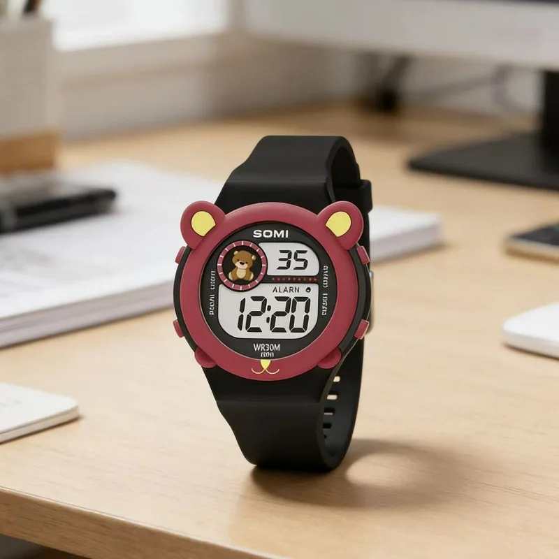 New Fashion Children Cute Cartoon Watch Kids Sports Silicone Watches Girls Boys Digital Watch Students Electronic Watches Gifts
