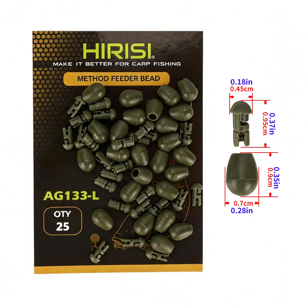 HIRISI 25 Stück Schnellwechsel-Perlen – Karpfenangelzubehör Hakenverbindungen für Method Feeder, Angelzubehör AG133
