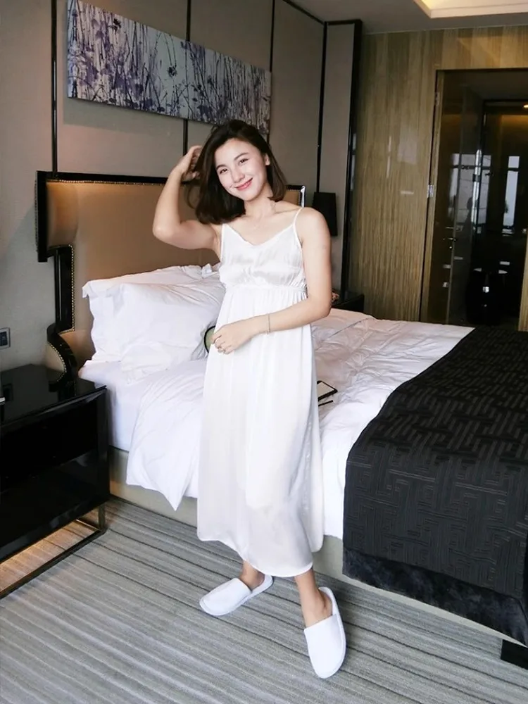 Vintage Cotton Embroidery SIlk Women's Long Nightgowns Retro Princess Short Sleeve Sleepwear Autumn Spring Holiday Dress