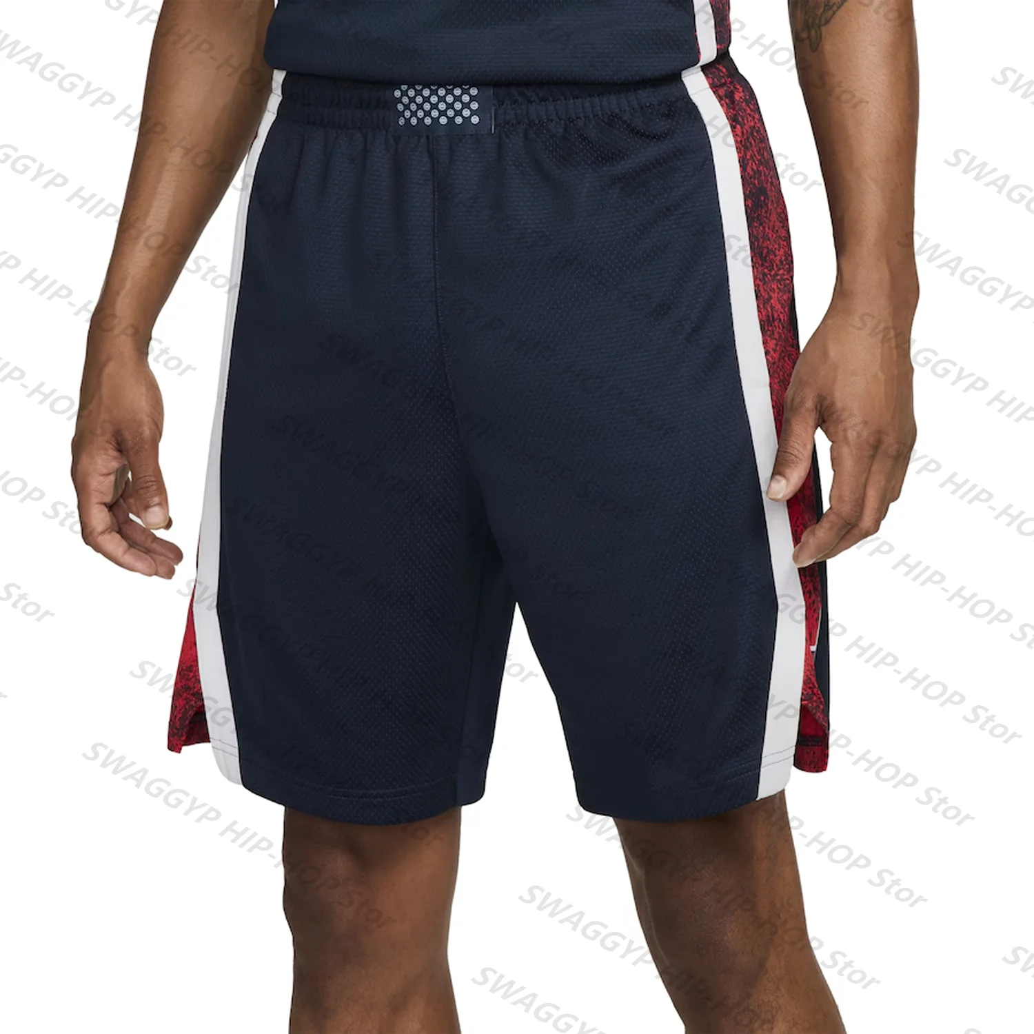 USA Basketball 2024 Summer Swingman Shorts-Blue Star Style Classic Vintage Unisex US National Team loose Pants-White Kids/Adults