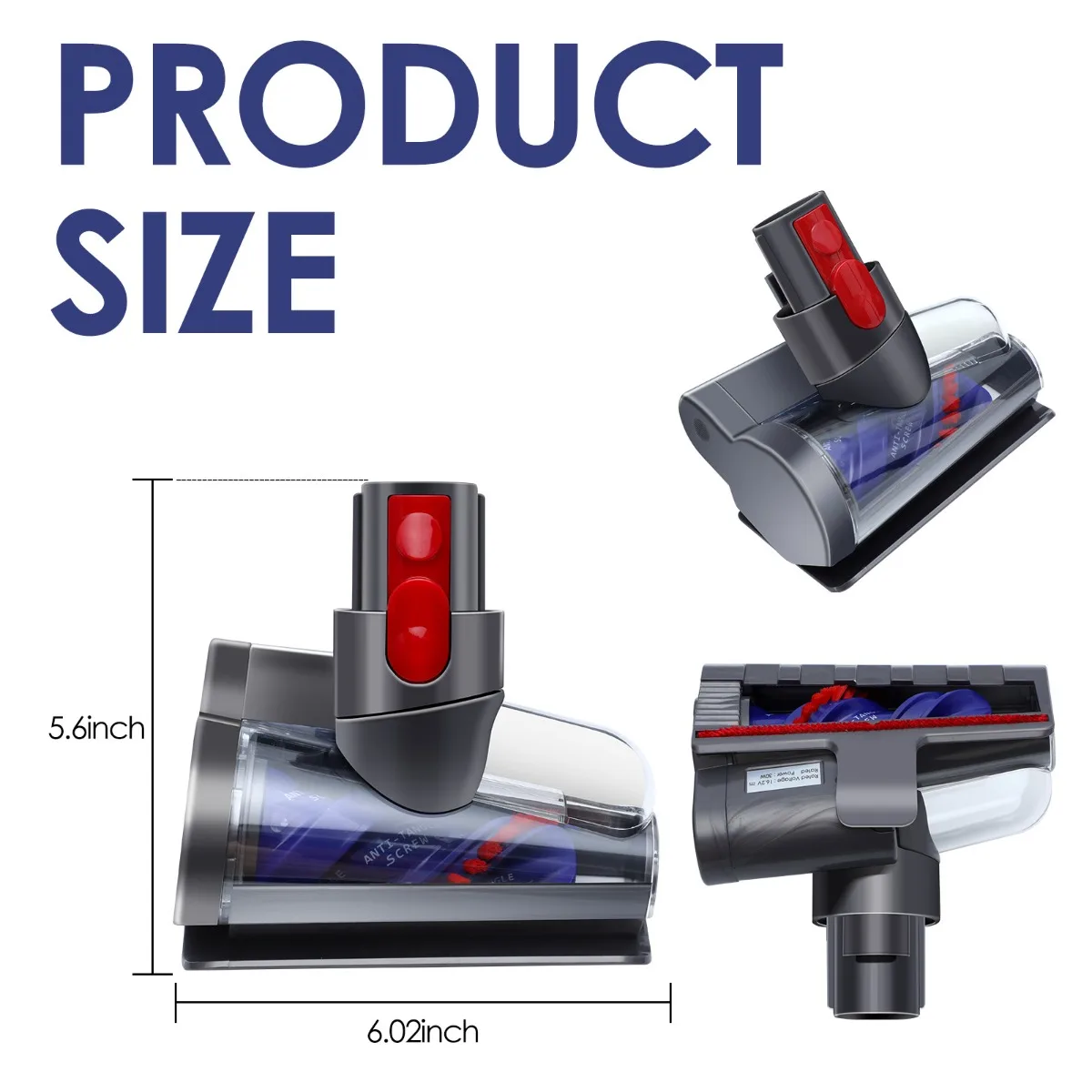 Mini Motorized Brush Head For Dyson V7 V8 V10 V11 V15 Vacuum Cleaner Anti-Tangle Hair Screw Tool Attachment Replacement Head