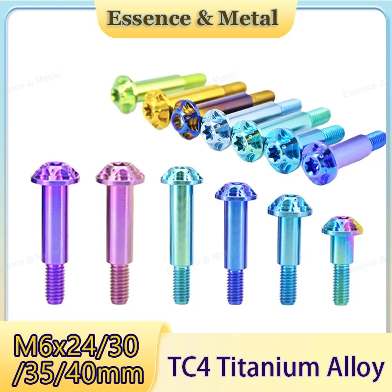 TC4 Titanium Alloy Motorcycle Brake Clutch Handle Fixing Screw M6x24/30/35/40mm Titanium Handlebar Rod Screw Suitable for Brembo