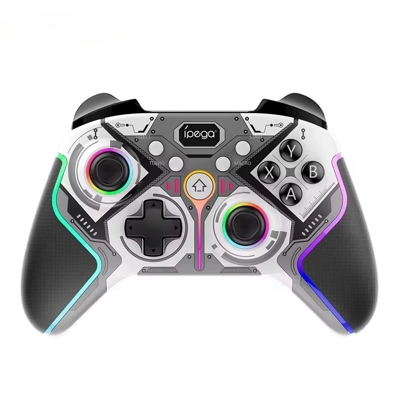 Controlador de juegos inalámbrico de PG-9666 con iluminación RGB, mando de diseño ergonómico para Android/iOS/tableta/PC/NS/P3/P4