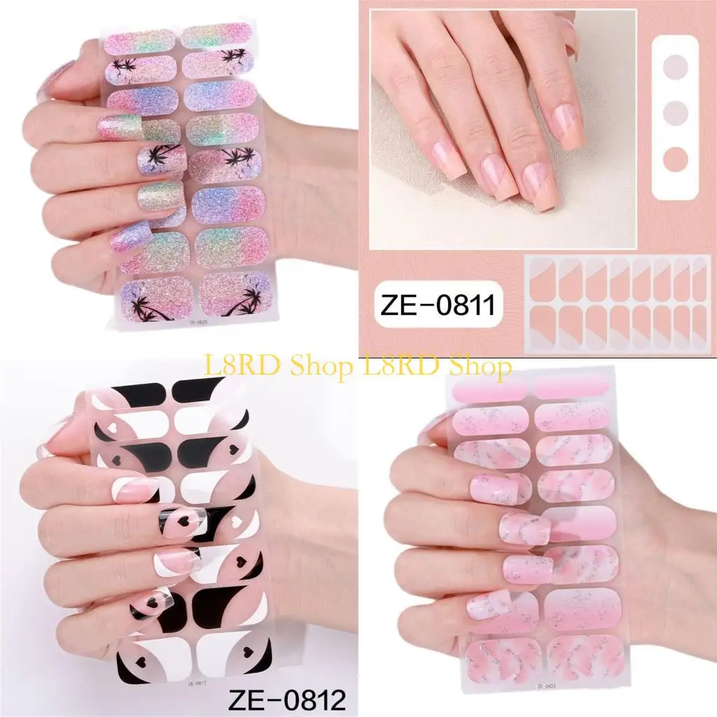 

L8RD Fashion Gels Gles Обертывание французские наконечники гели для ногтей.