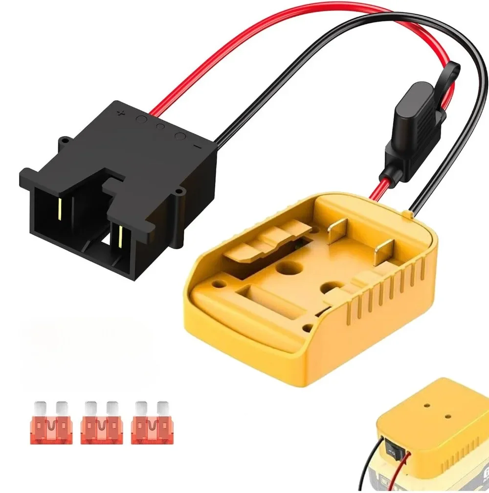 

20V Battery Adapter for Dewalt Power Wheel Adapter with Wire Harness Connector 12 AWG Wire Compatible with Fisher-Price 12 Volt