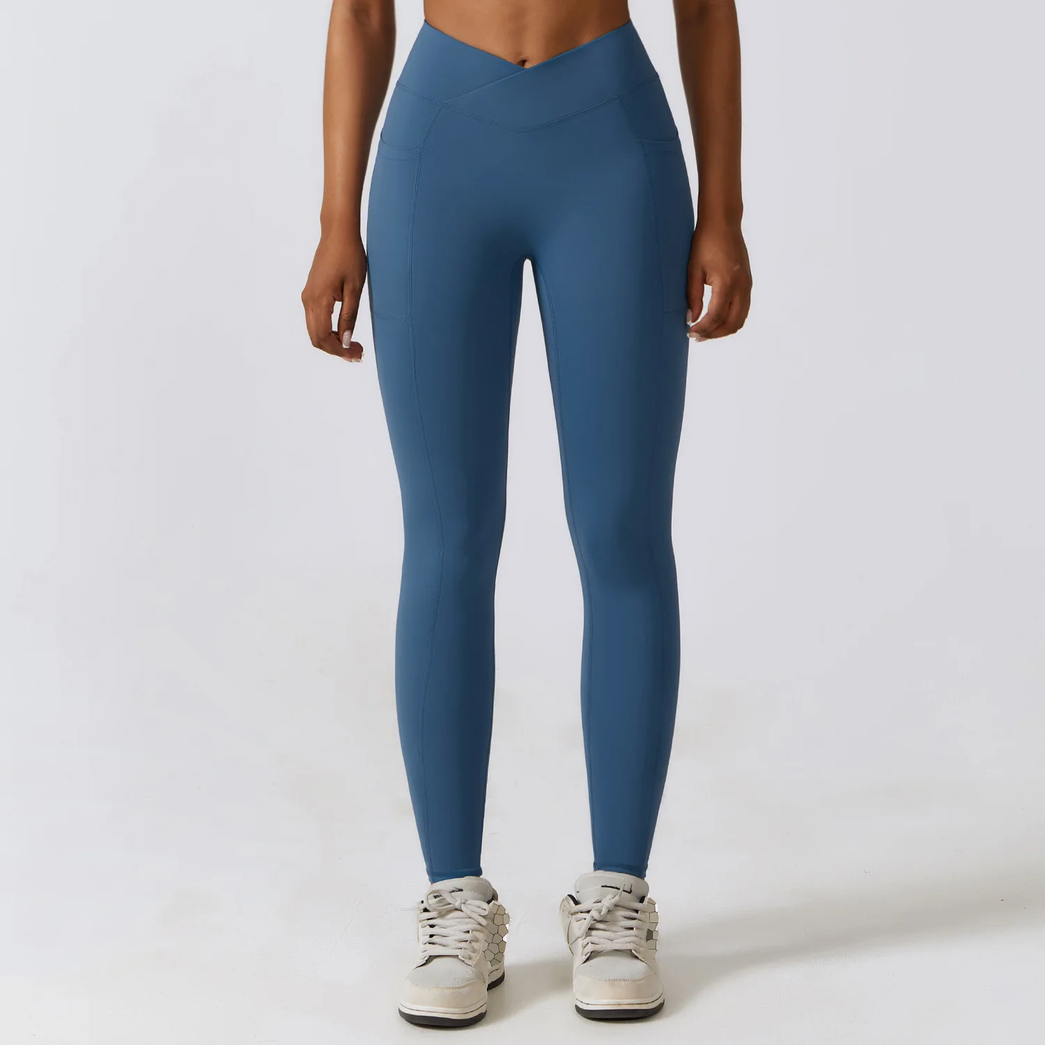 Mallas deportivas de cintura alta para mujer, pantalones de chándal ajustados con bolsillo, para correr al aire libre, Fitness, gimnasio, Yoga