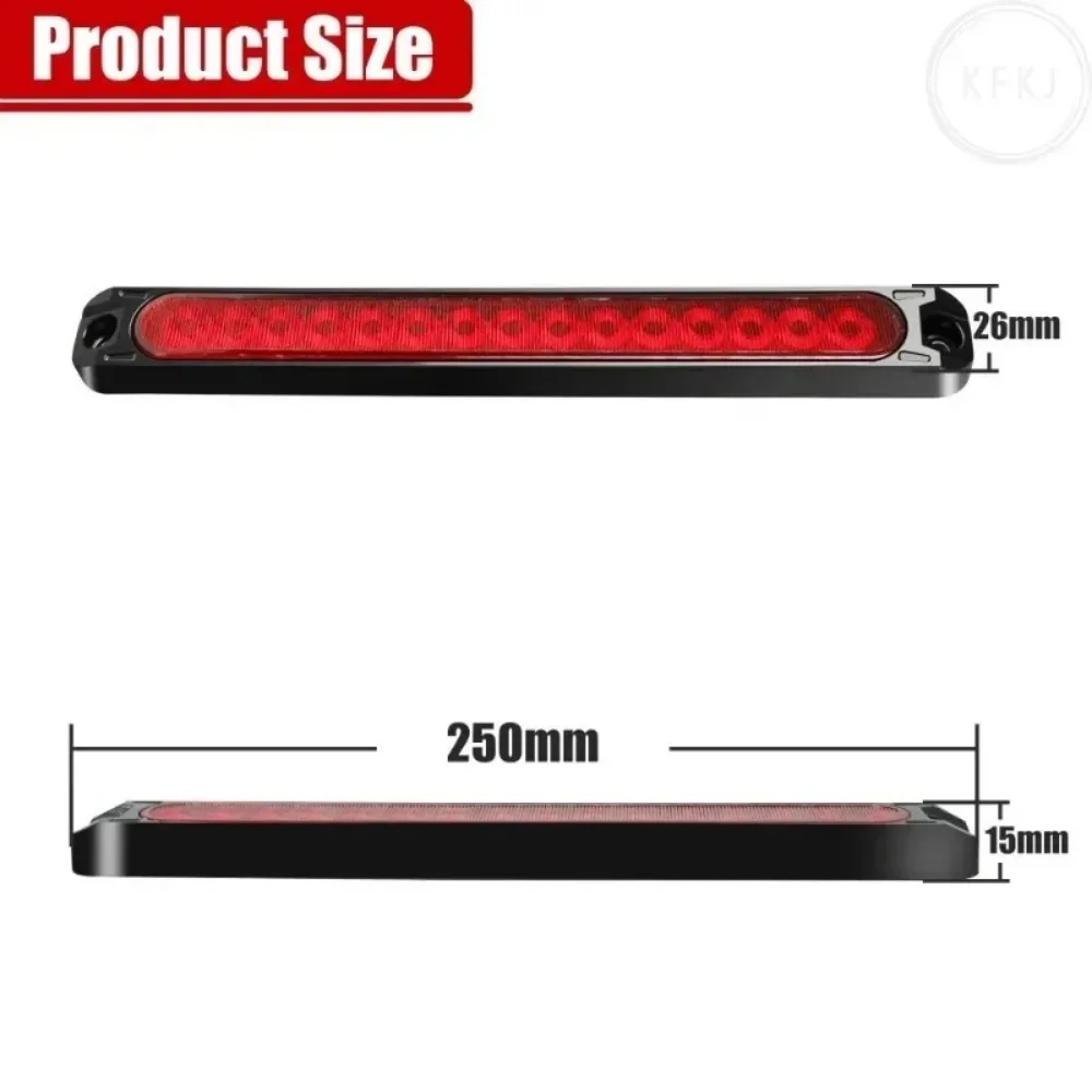 12-24V Brake Light Signal Turn Signal Light  New for 2PCS Is Suitable for Truck and Ship Universal 15LED Trailer Light Strip