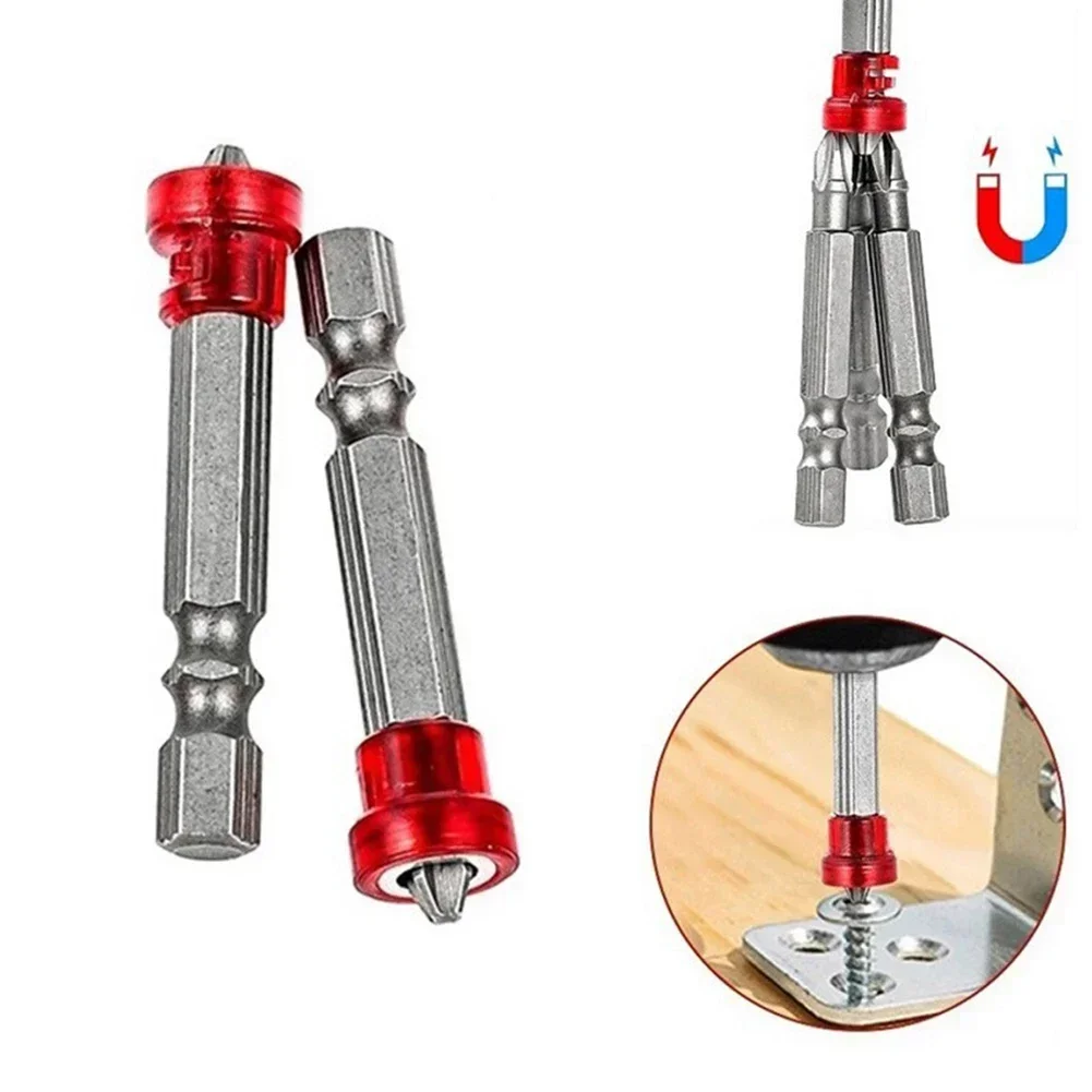 2pcs Magnetic Screwdriver Bit Cross-head 1/4 Inch Hex Shank Screwdriver Holder Ring For Electric Screwdriver Hand Tools