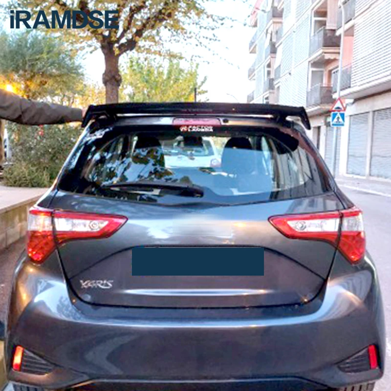 Rear Spoiler For Toyota Yaris 2019 Hatchback 2007-2018 Glossy Black Trunk Lid Roof Wing ABS Material Accessories