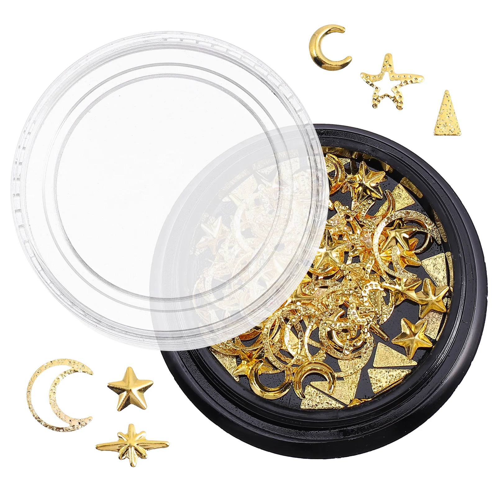 

Nail Pendant Accessories Gold Decor Manicure Star and Moon Stickers Copper Sheet Charms Miss Gems