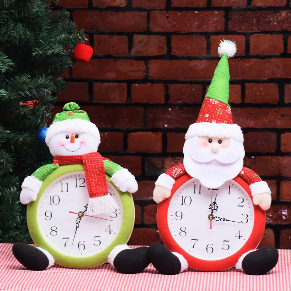 

Christmas Clock Home Decoration Old Man Snowman Electronic Clock Wall Pendant Living Room Creative Gift(Santa Claus, without Bat