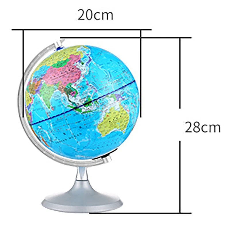 20CM Smart Voice AR Glowing World Globe LED World Map Globe With Night Light Tools For Learning Children's Gifts