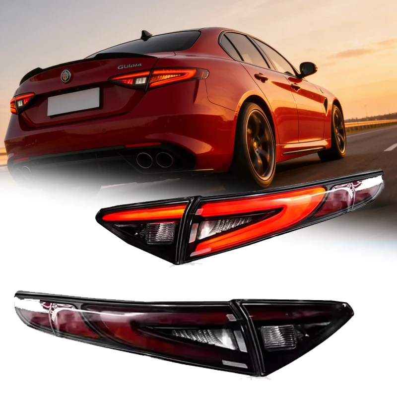 Car For Alfa Romeo Giulia Taillight 2016-2022 Upgrade Modified New DRL Dynamic Turn Signal LED Taillight Auto Accessories