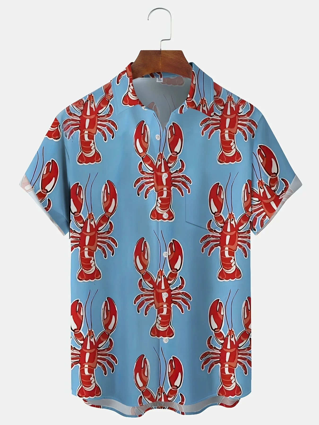 Summer Men's Hawaiian Shirt Trendy Street Pattern Print Tshirt Button Front Relaxed Fit Lightweight Comfortable Shirt