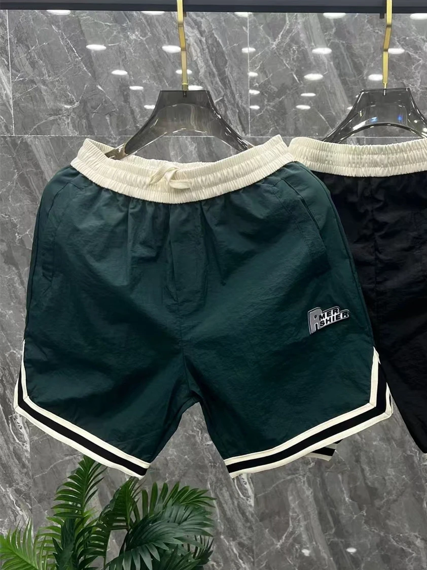 

Summer Men's Split Loose Fit Casual Thin orts Straight Leg Spor American Sle Youthful Vitali ket Detail Iron-Free