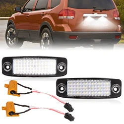 2Pcs LED License Number Plate Light For Hyundai Tucson Sonata Elantra Kona Kia Sportage Sorento 12V White Light Error Free 6500K