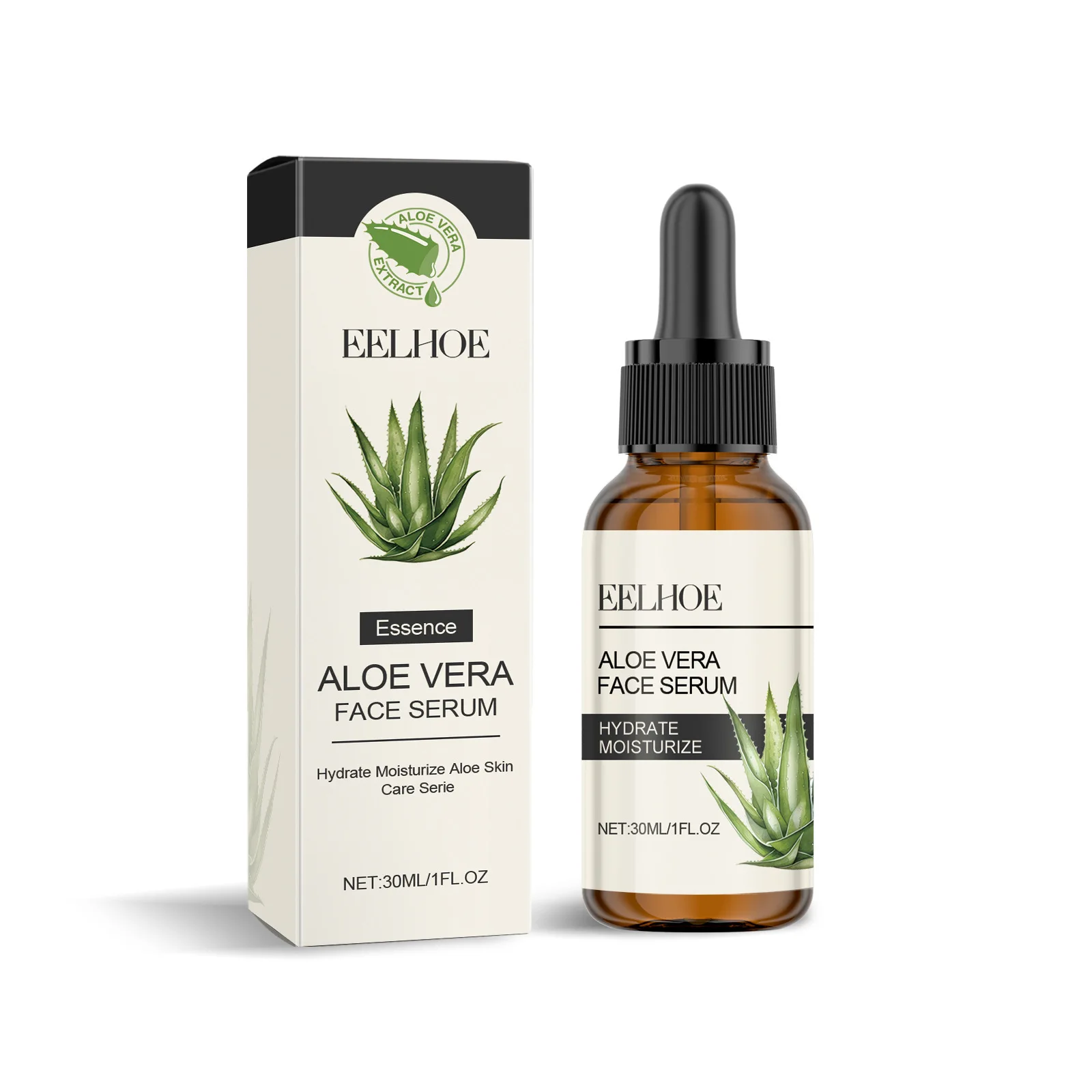 EELHOE Aloe Vera Moisturizing Oily Skin Lightening Serum Increase Skin Elasticity Smooth Hyaluronic Acid Brightening Face Serum