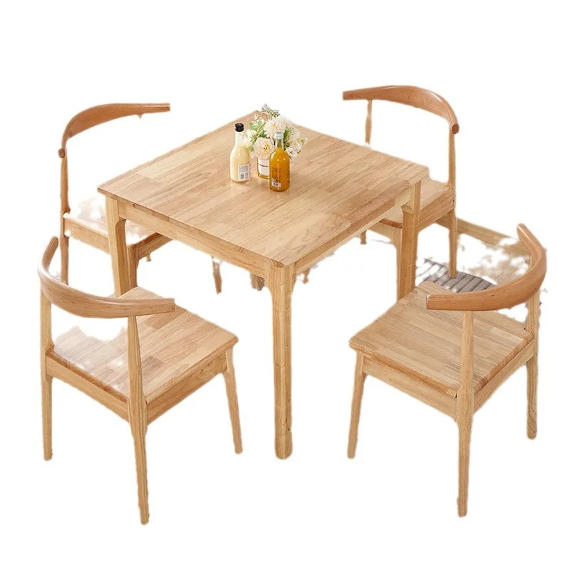 

All solid wood dining table and chair combination modern simple small apartment square
