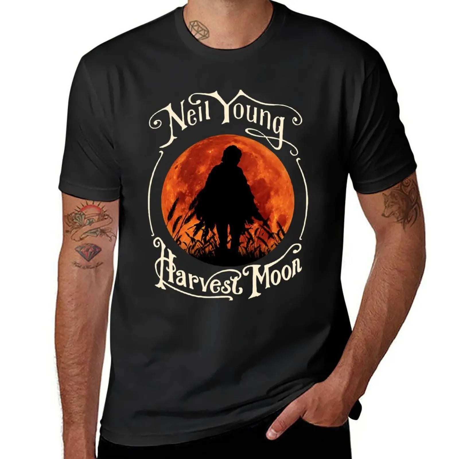 

New Vintage Rock Retro Harvest Moon In Night Gift Hallowen T-Shirt sports fan t-shirts Anime t-shirt t shirts men