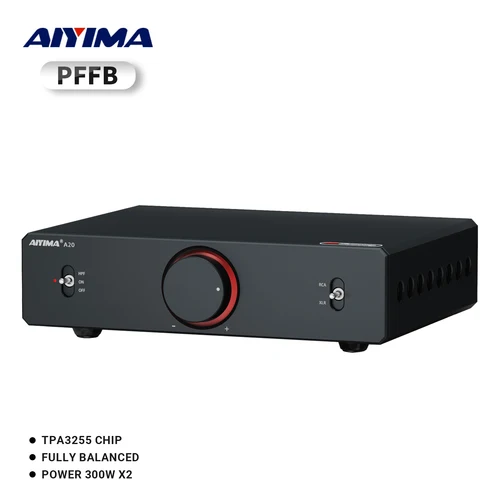 AIYIMA A20 PFFB amplificador de potencia TPA3255 Hifi 300W X2 amplificador de potencia estéreo con XLR/RCA entrada totalmente equilibrada filtro de paso alto HPF