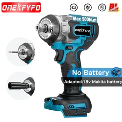 500N.m Brushless Electric Impact Wrench 1/2'' Cordless 3 Speed Adjustment Electric Screwdriver Drill Tool for Makita 18V Battery
