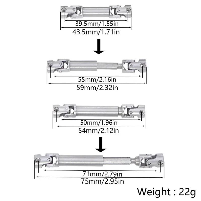 Gimbal Drive Shaft for 1/18 RC Climber Redcat Ascent 18 Upgrade