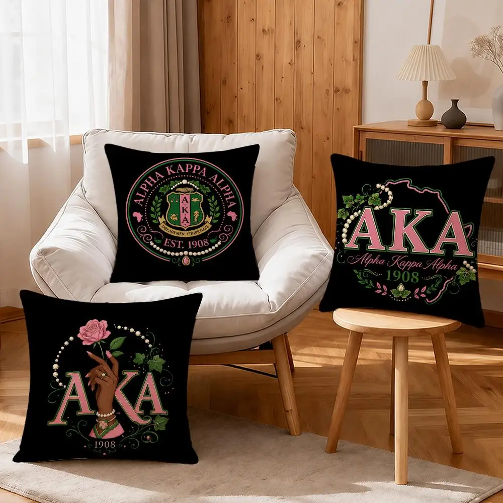 Sorority Alpha Kappa Alpha Sorority Cushion Cover Linen Anti-Mite Antibacterial Cushion Cover Invisible Zipper Sofa Decor