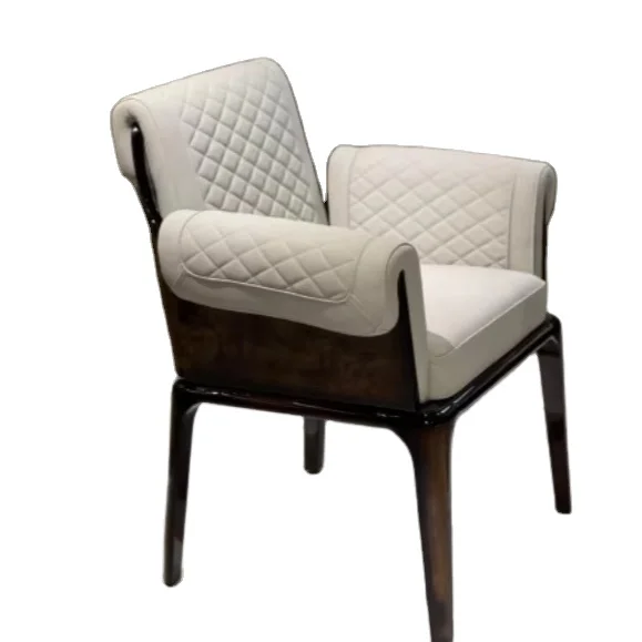 %d Factory Custom Modern Natural Wood Leather Luxury Dining Chair for Restaurant and Home Use-