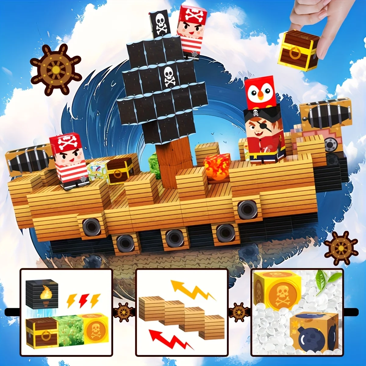 磁気ビルディングブロック、男の子と女の子のための教育玩具、子供用スタッキングマグネット、クリスマス、ハロウィーンギフト、ランダムカラー