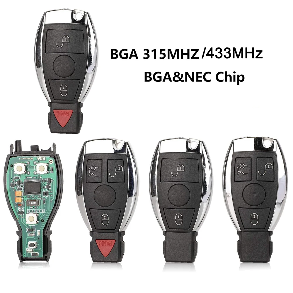 Suitable for Mercedes Benz 2-key, 3-key, 4-point BGA remote control car key 315 frequency 433 frequency
