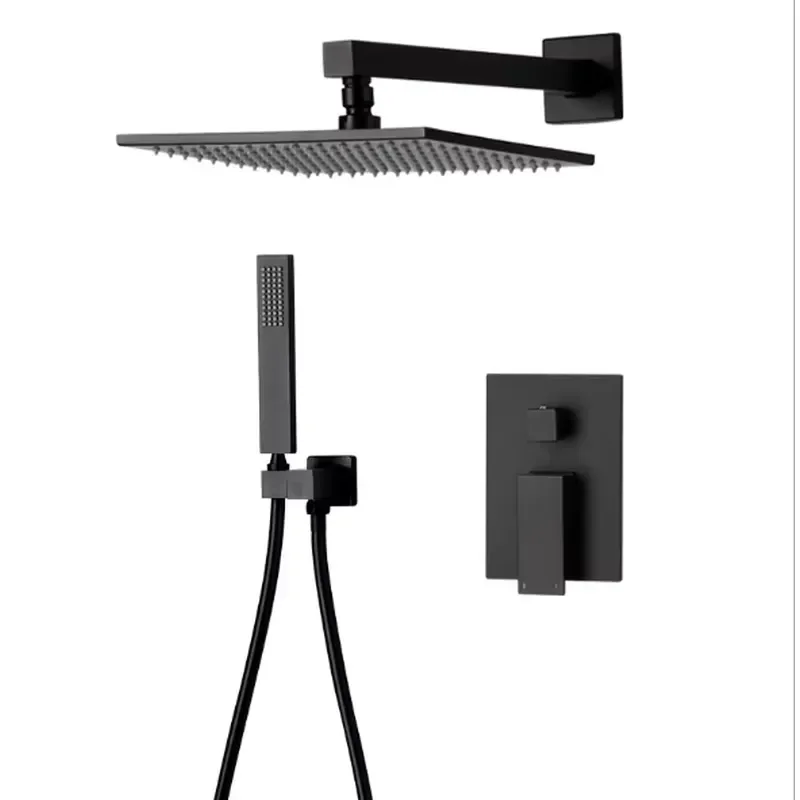 Wall Mounted Shower Faucet Set Matte Black Shower System