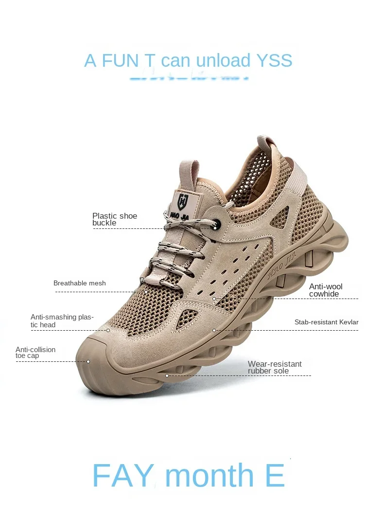 Summer Breathable Labor Protection Shoes For Men Anti Impact Anti Puncture Non Odorous Feet Insulated Safety Shoes