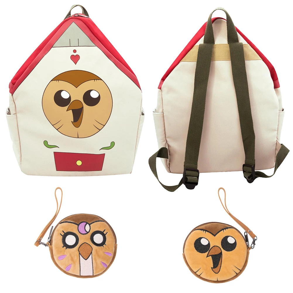 Hooty Coin Purse Backpack Cute Zipper Wallet Casual Student Kids School Bags Cartoon The Owl Cosplay House Costume Accessories