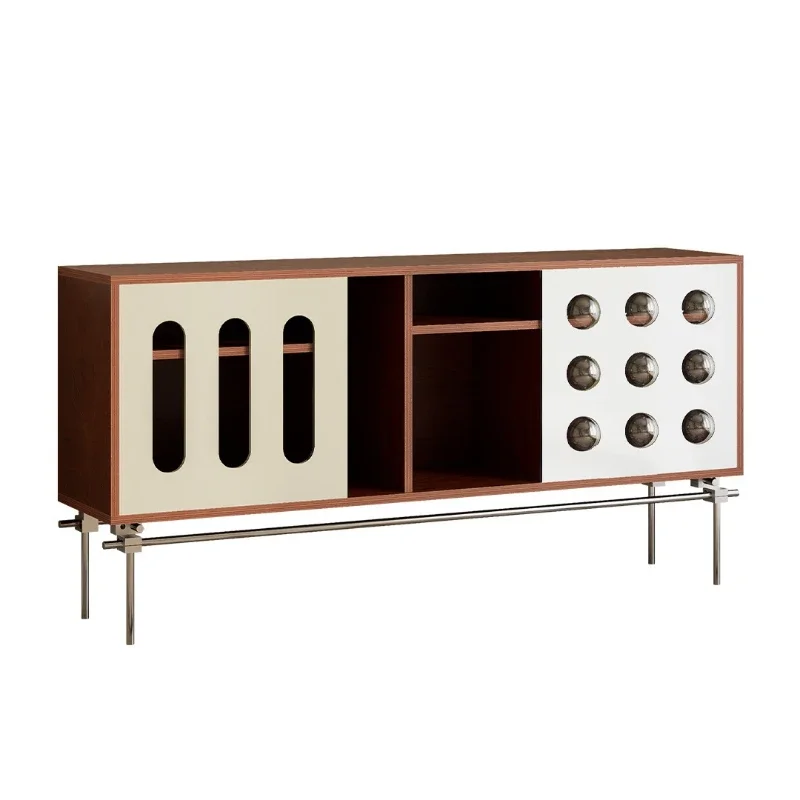 Acrylic stainless steel low cabinet TV cabinet Ocean plate contrasting color small apartment Living room side cabinet Dining