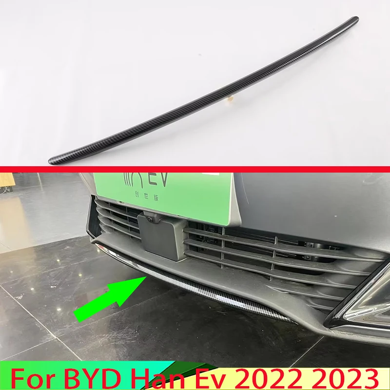 For BYD Han Ev Dm 2022 2023 Car Accessories ABS Chrome Plated Before The Bar Bumper Cover Shield Trim Molding Lower Grille