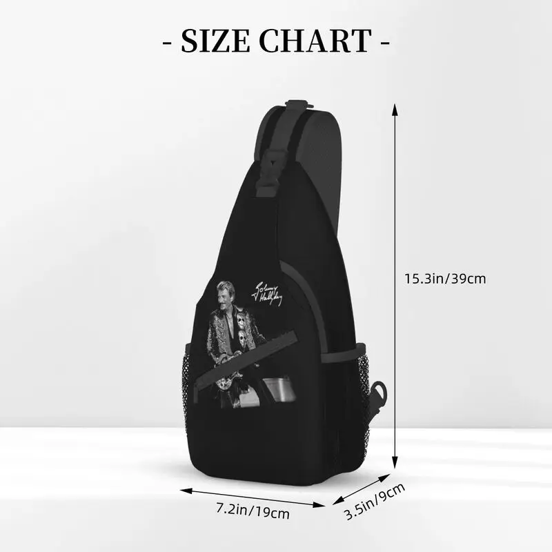 Cool Johnny Hallyday Sling Bag for Cycling Camping Men French Singer Rock Music Crossbody Chest Backpack Shoulder Daypack