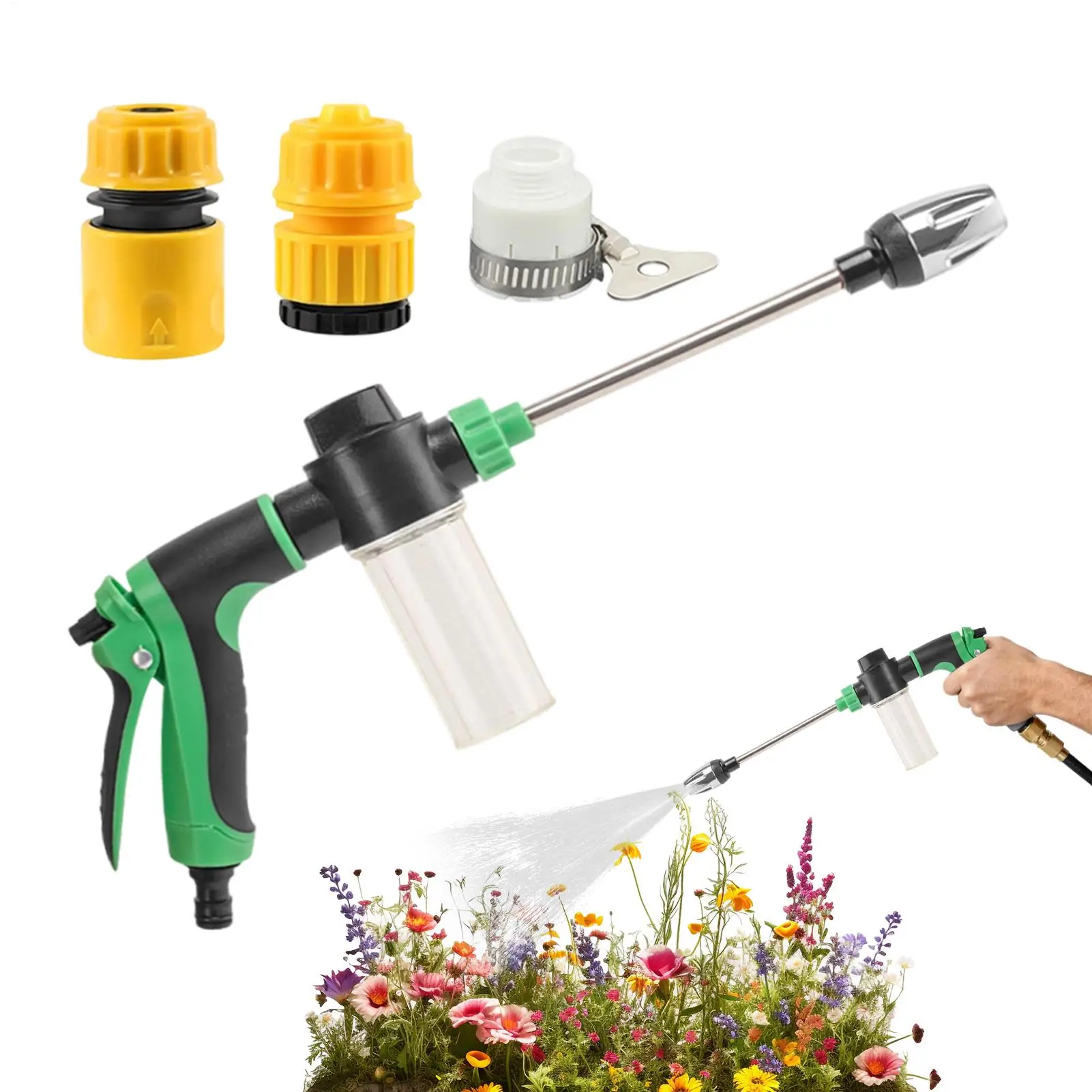 Car Washing Hose Sprayer High Pressure Rotatable Nozzle Sprayer Handheld Water Nozzle for Lawn Outdoor Backyard Patio Deck