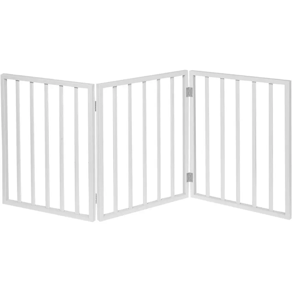 

White Slat 4 & 3 Panel Folding Pet Gate, Suitable for Small Dogs, 54 x 24