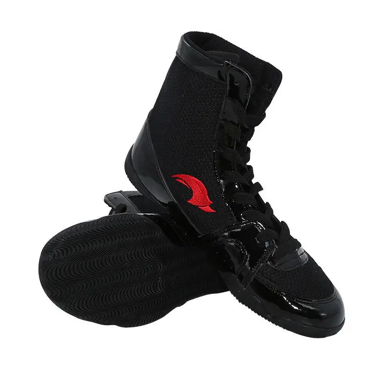 High-top Wear-resistant Boxing Shoes Men's and Women's Fighting Wrestling Shoes Competition Training Professional Sports Shoes