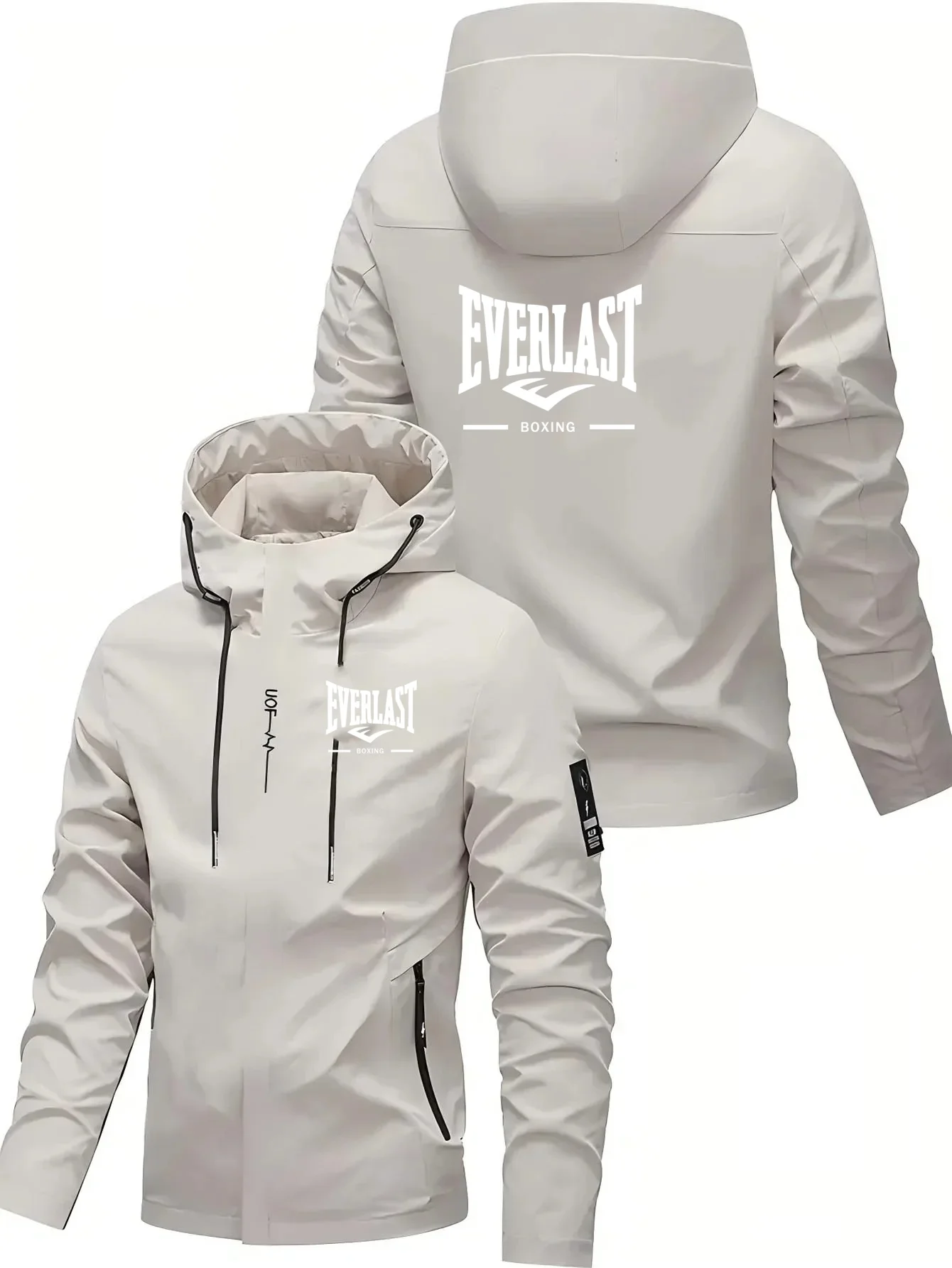 EVERLAST BOXING Spring and Autumn Men's Street Leisure Hoodie Fashionable Outdoor Hiking Slow Running Zipper Loose Hoodie