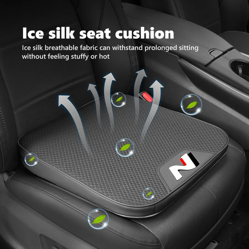 

Breathable Ice Silk Car Seat Cushion Non-slip Wear-resistant Protective Mat For Hyundai N LINE i30 i20 Sonata Accent Tucson