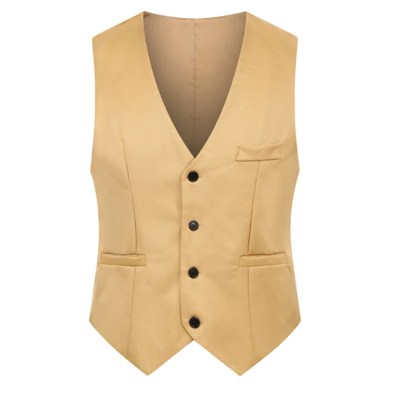 

Men's Busin Casual Slim Fit Single Breasted Vest Wedding omsmen Svel Suit Jaet Korean Sle Spring Autumn