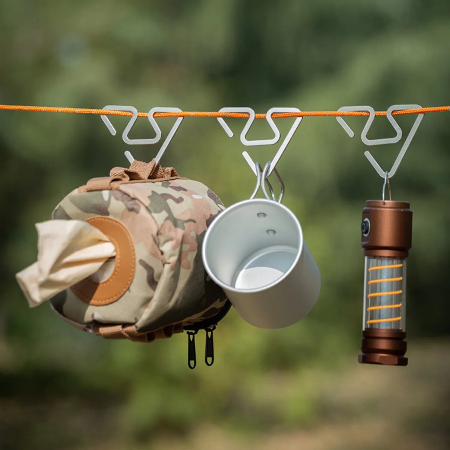 

1/5pcs Outdoor Stainless Steel Hooks Are Not Easy To Slide Ultra Light Multifunctional Lightweight Camping Accessories And Tools