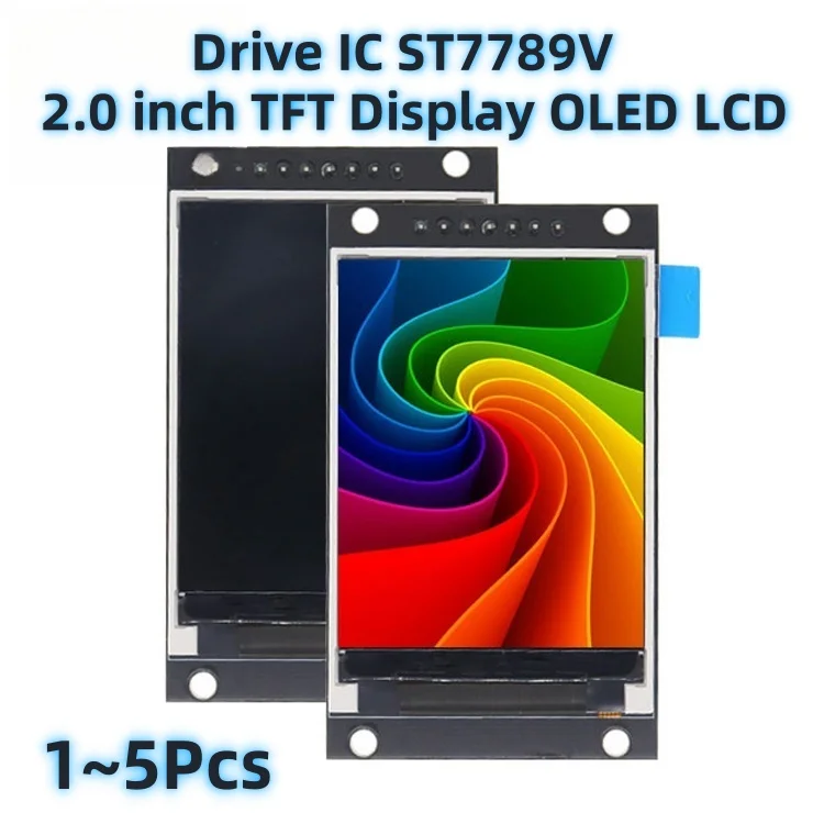 2.0 Inch TFT Display OLED LCD Drive IC ST7789V 240rgbx240 SPI Dot- for Arduio Interface Color Full Amplifier Module Sound Led