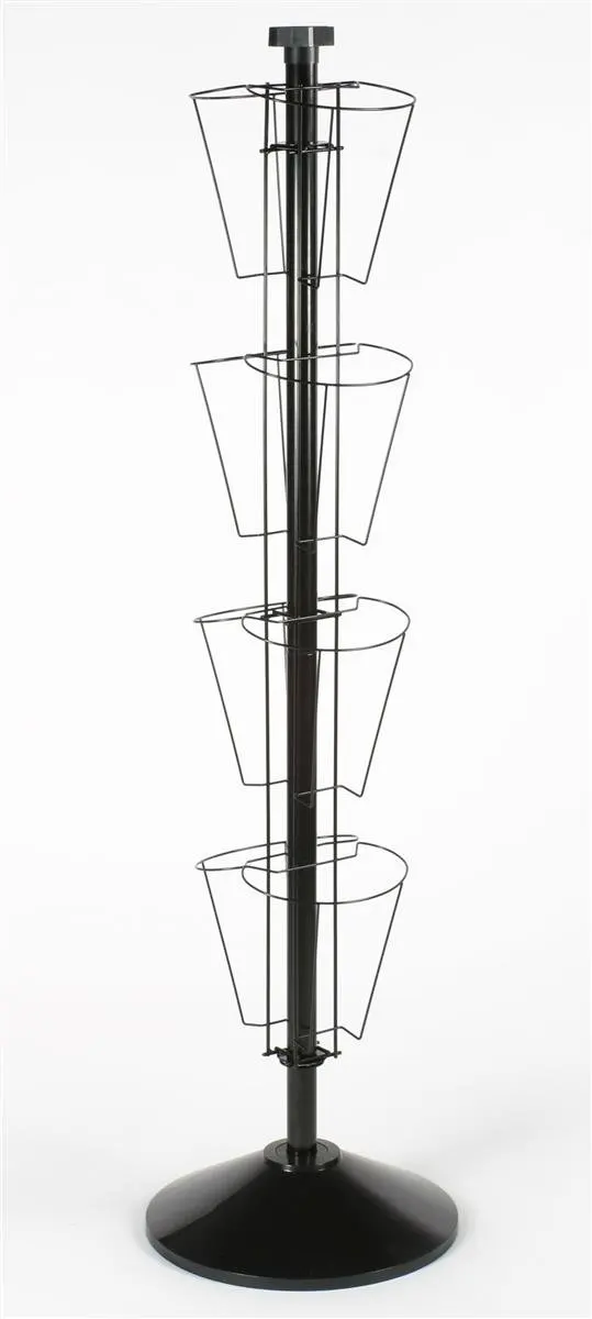 60 Inch Rotating Wire Magazine Rack with Eight Pockets