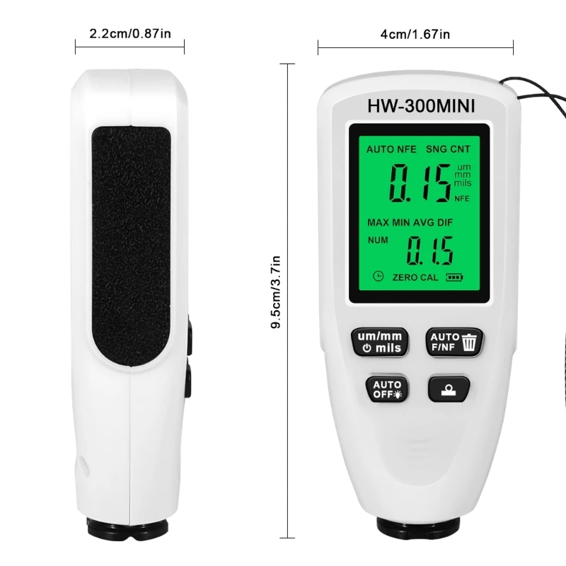 Painting Detector LCD Car Coating Thickness Gauge Digital Calibration HW300-MINI