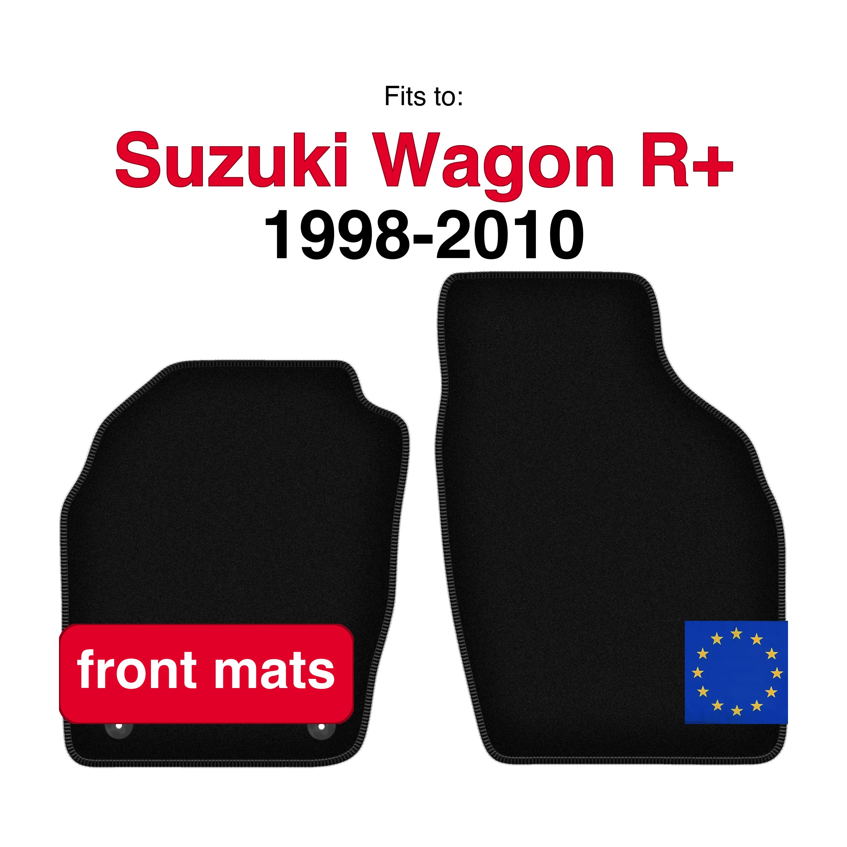 Velour vloermatten voor Opel Agila A hatchback (2000-2007) - Zwart (2 stuks) set voorste auto vloermatten voor de autovloer