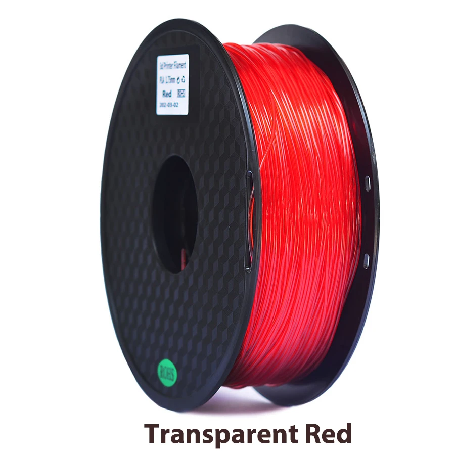 1.75mm 3D TPU Flexible Filament 1kg/500g/250g Roll Flex 3D Printer Filament Plastic Printing Materials Black Red Yellow Crystal